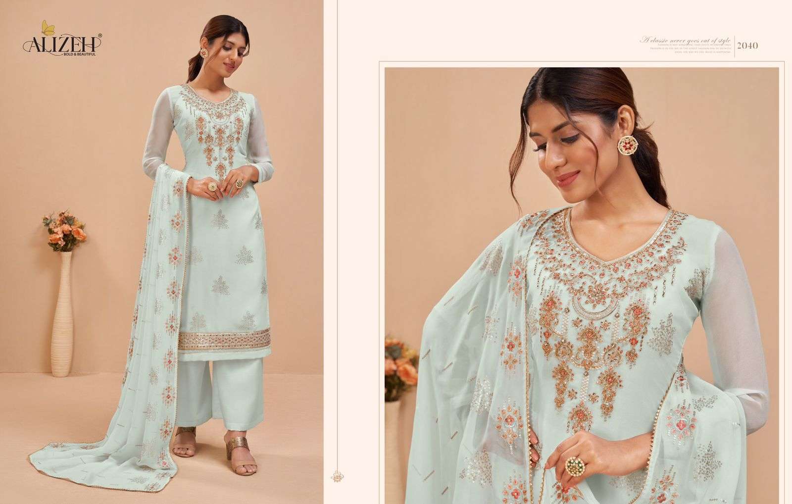 Alizeh Murad Vol 6 Party Wear Straight Suit Catalog Suppllier view 5