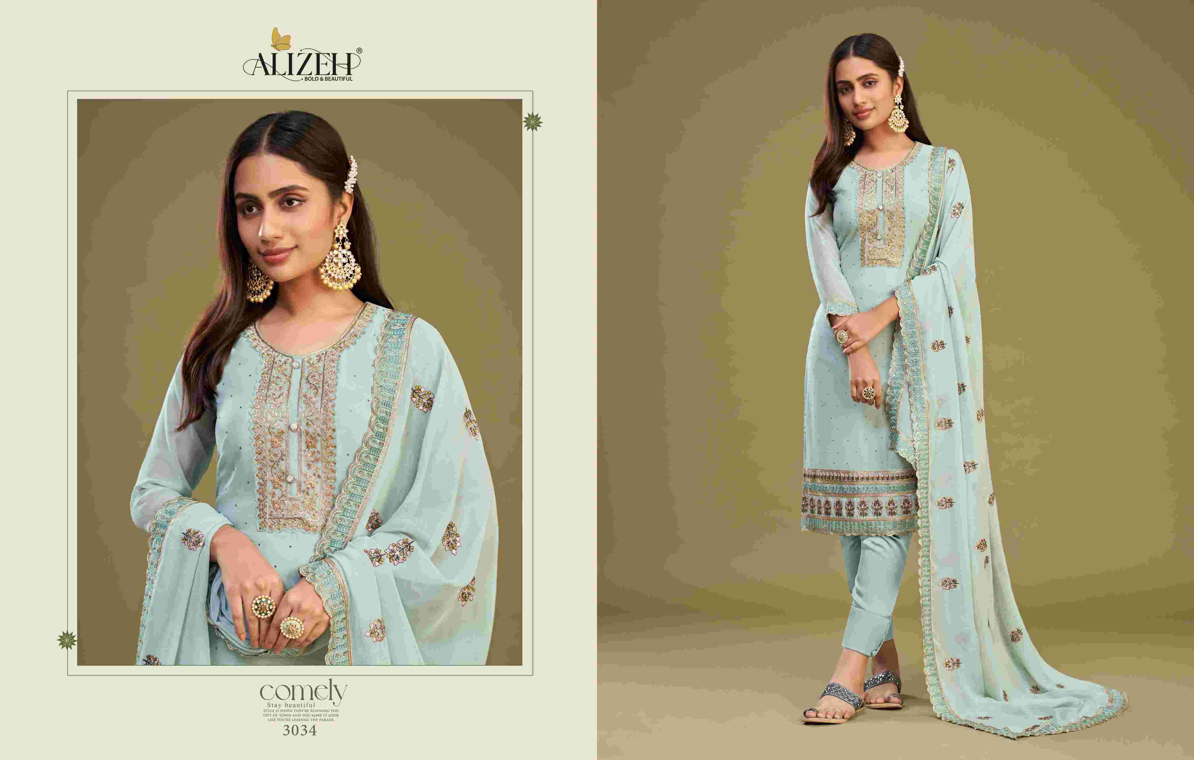 Alizeh Almora Vol 9 Festive Collection Georgette Designer Dress Exporters view 4