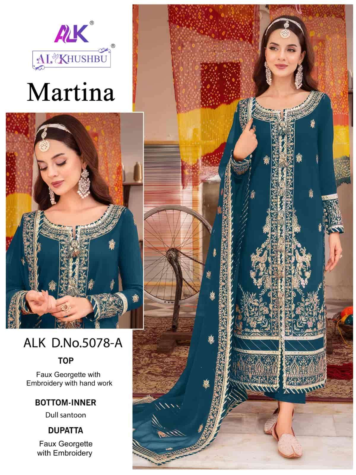 Al Khushbu 5078 A Pakistani Designer Georgette Salwar Suit Exporter