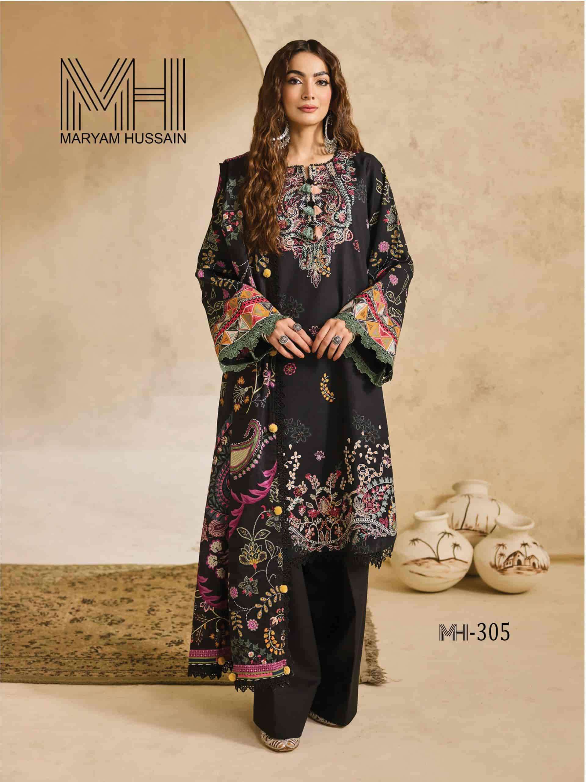Maryam Hussain Noor E Kainat Vol 3 Heavy Pure Cotton Karachi Suit Catalog view 8