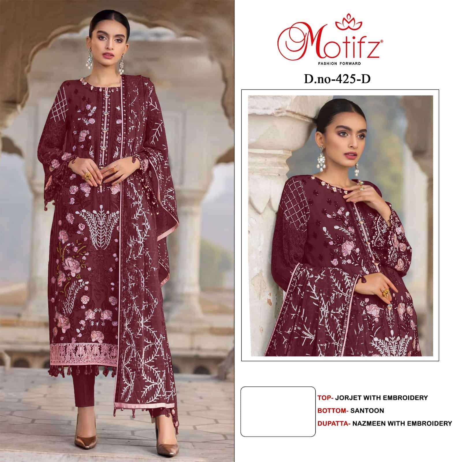 Motifz 425 Colors Festive Wear Style Designer Pakistani Salwar Suit Wholesalers view 3