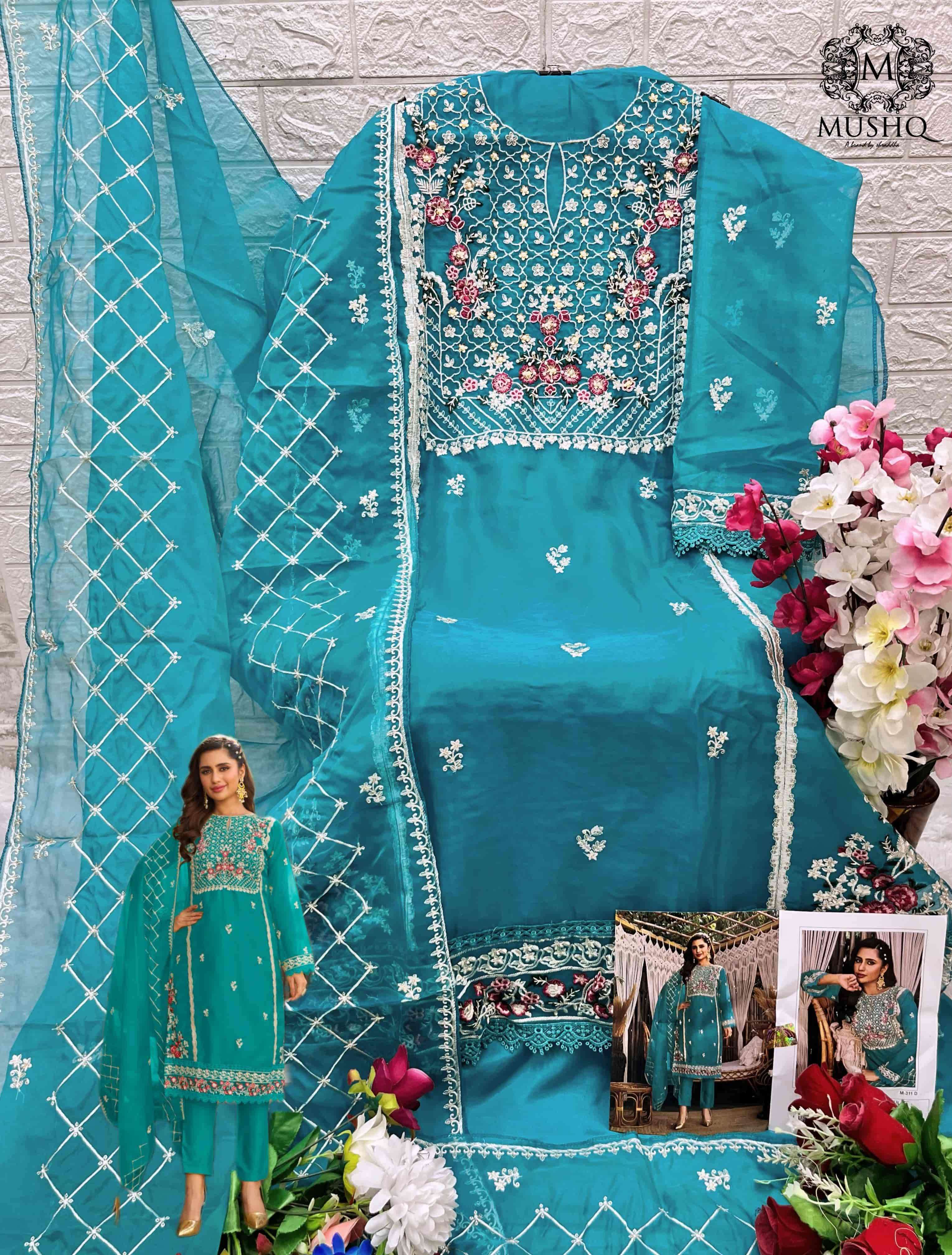 Mushq M 311 Colors Festive Wear Style Designer Embroidered Salwar Suit Wholesalers view 8