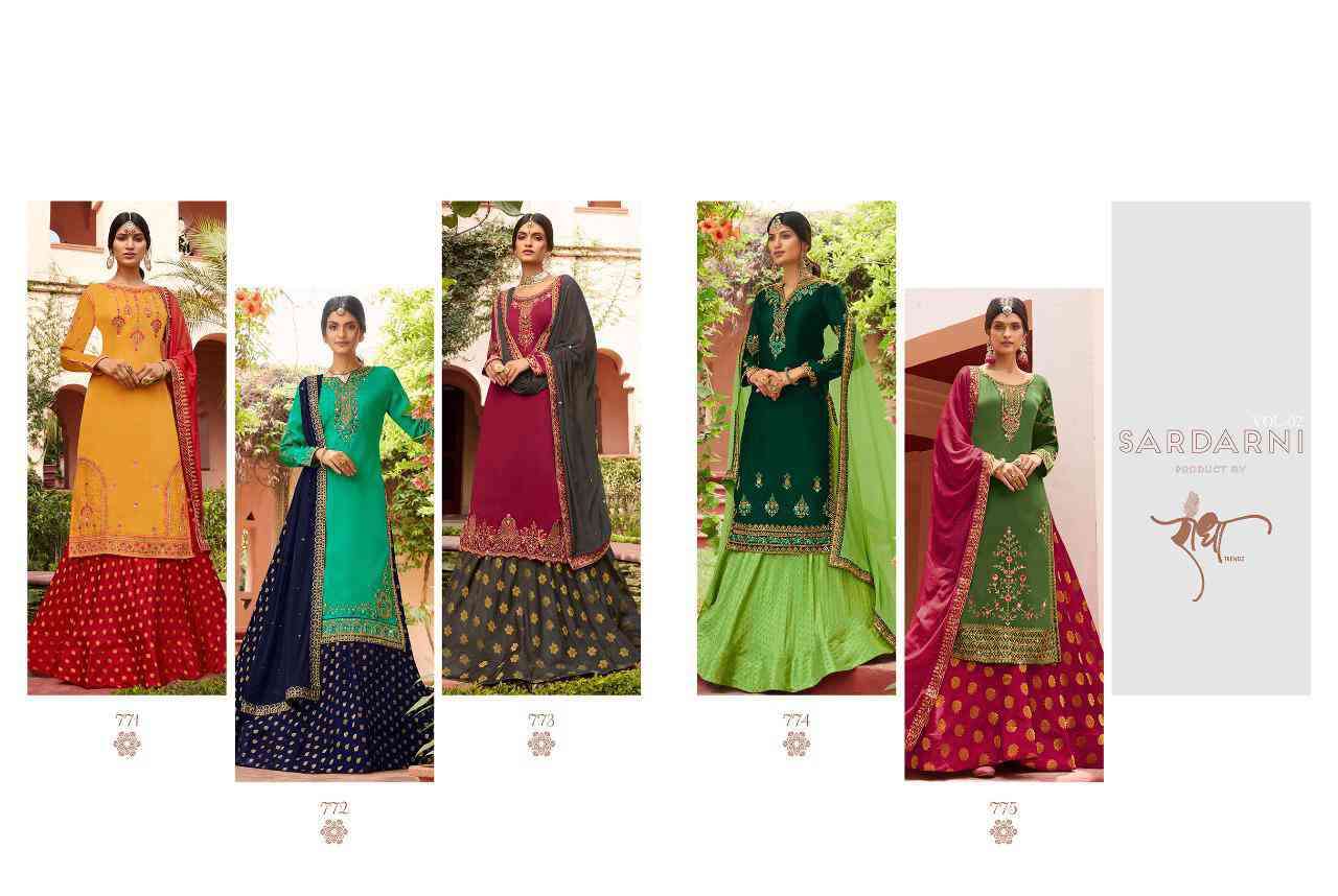 Radha Trends Sardarni Vol 2 771 To 775 Partywear Lehenga Style Designer Dress view 13