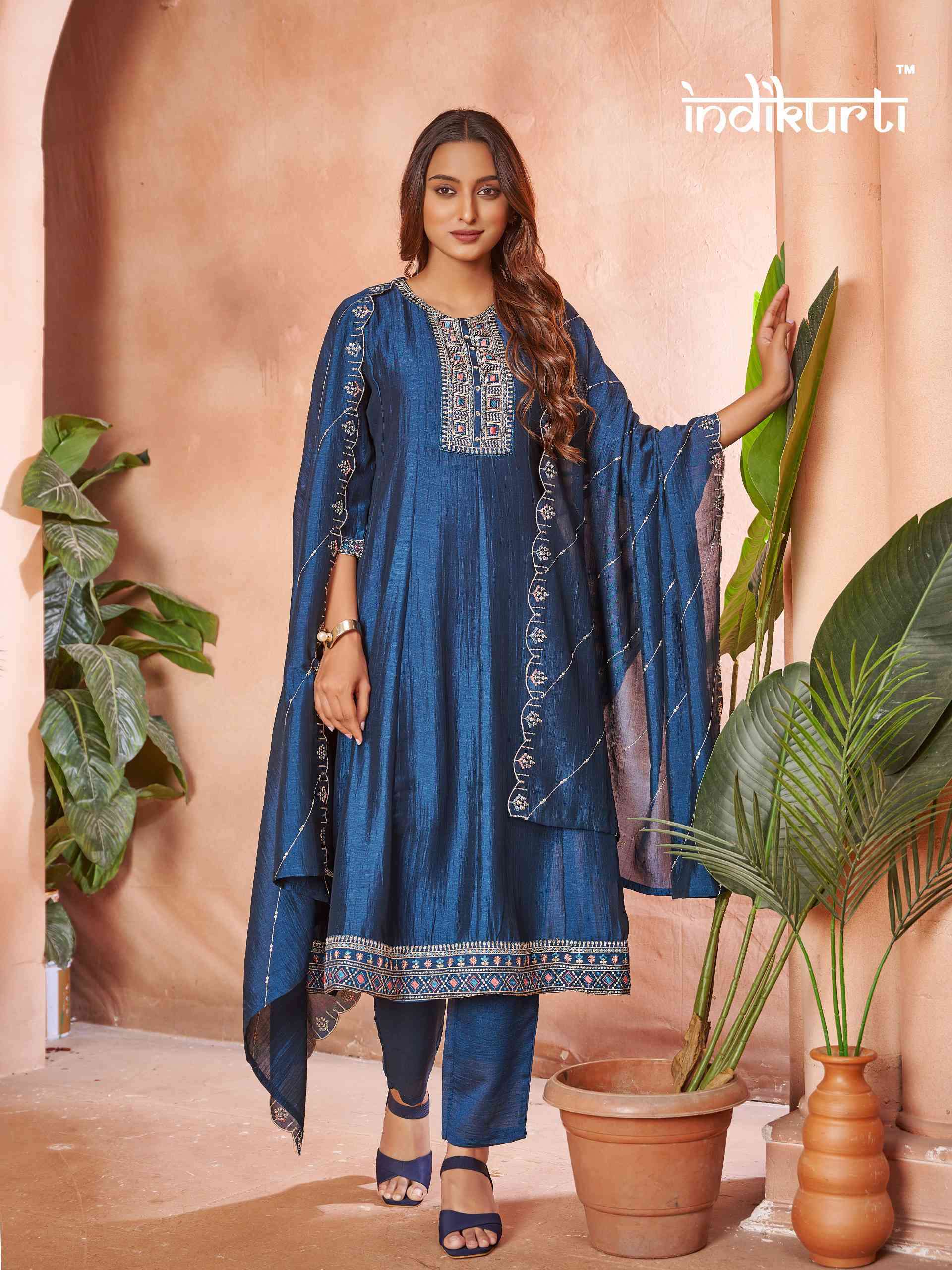 Indikurti Zoya Anarkali Pattern Dress Catalog Size Set view 4