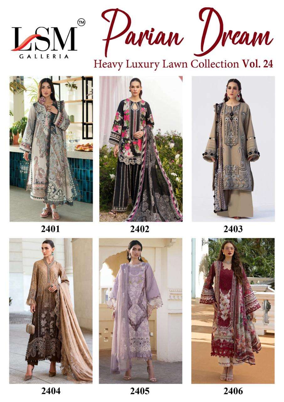 Lsm Parian Dream Vol 24 Printed Pure Lawn Dress Material view 5