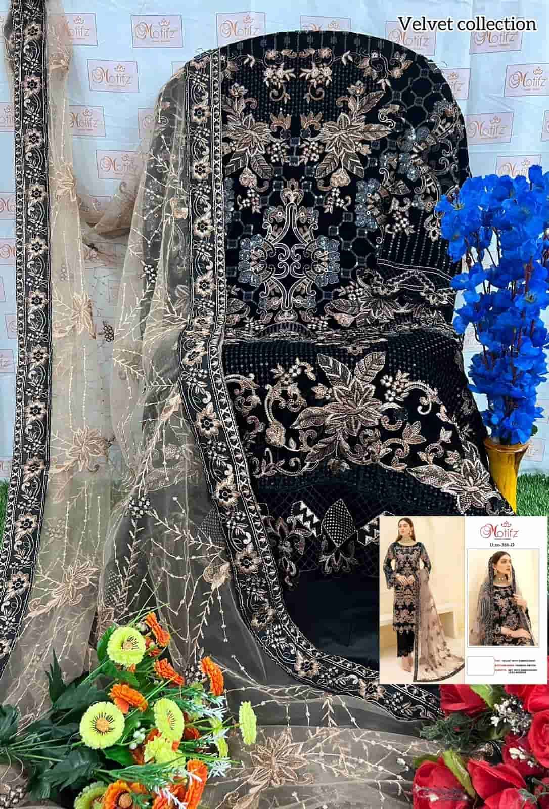 Motifz 386 Colors Pakistani Heavy Designer Style Velvet Salwar Suit view 8