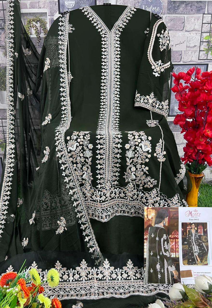 Motifz 344 G Embroidered Georgette Suit view 3