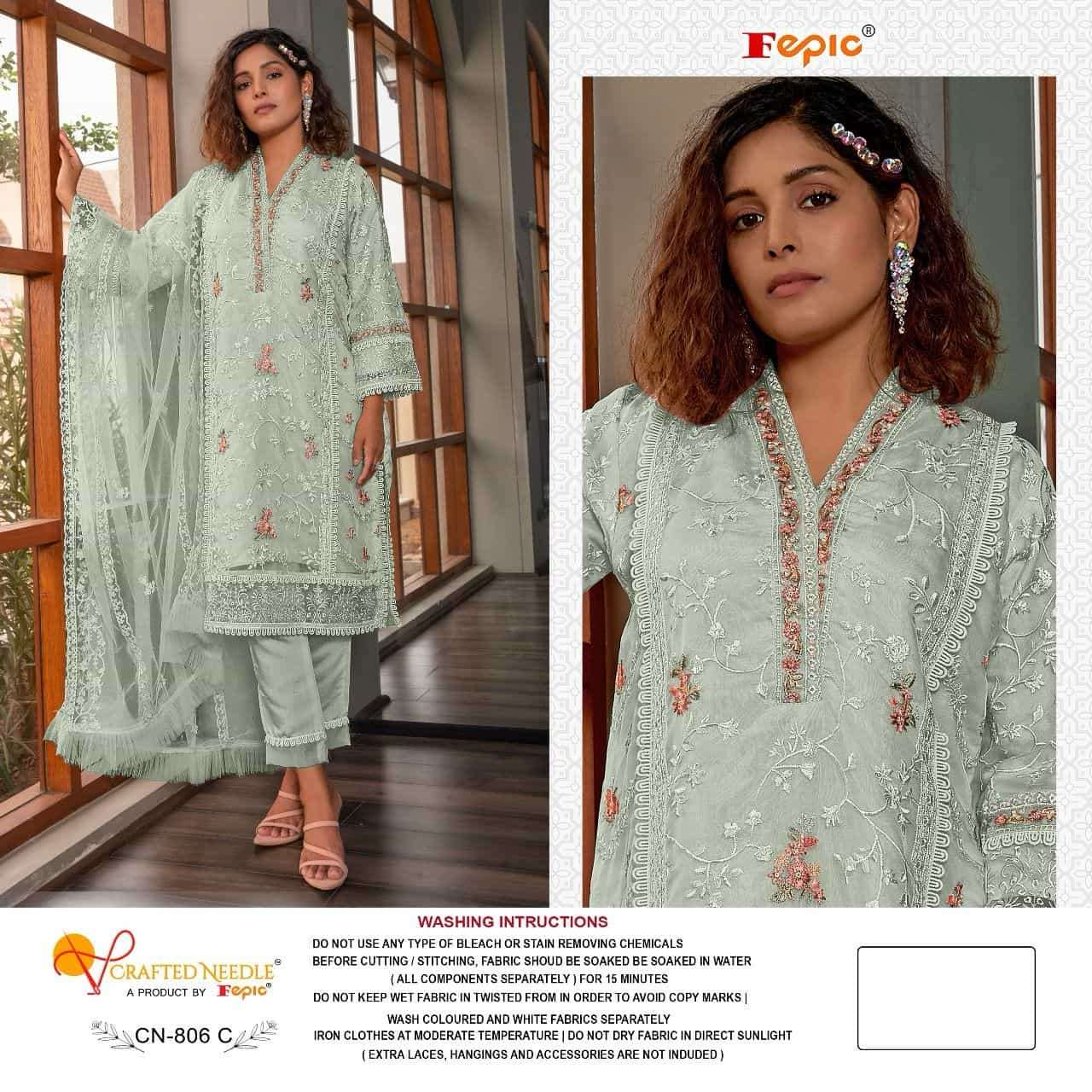 Crafted Needle CN 806 By Fepic Readymade Designer Style Pakistani Suit Exporter view 2