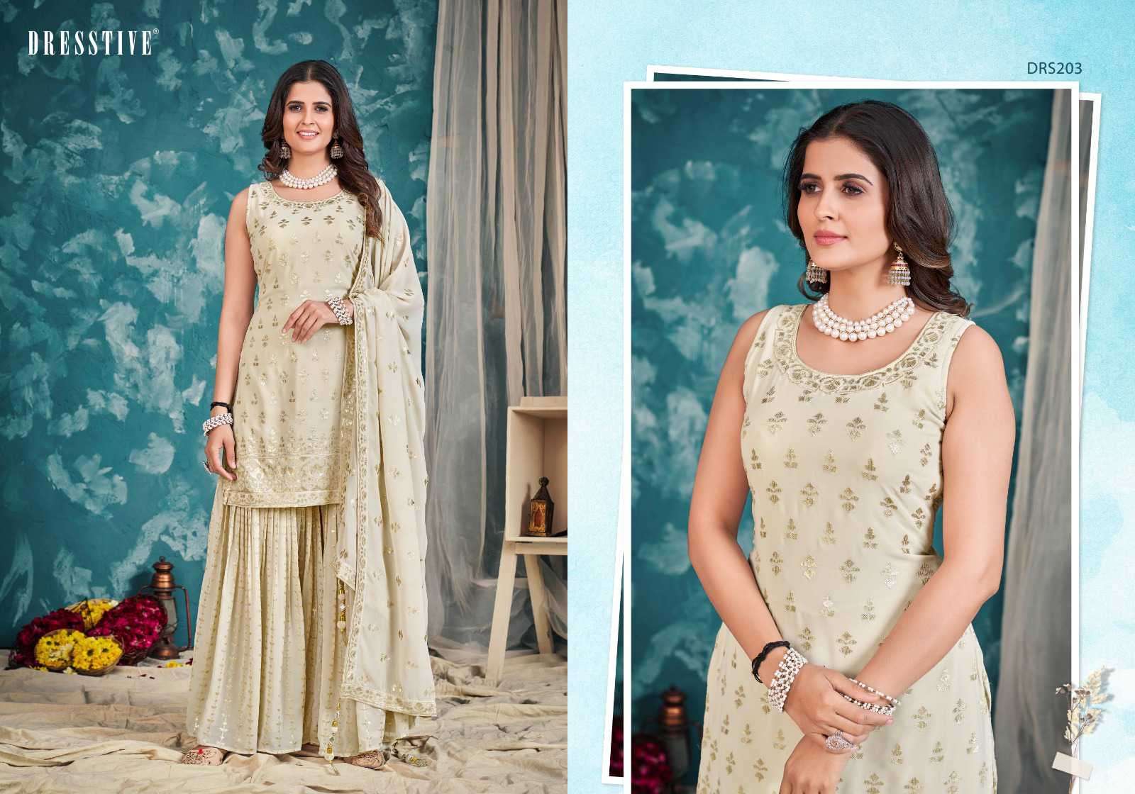 Dresstive Seher Designer Wedding Wear Gharara Dress Online view 5