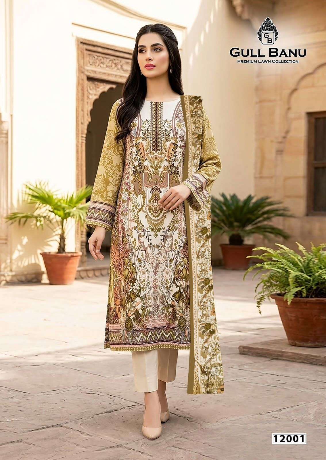 Gul Ahmed Gullbanu Vol 12 Pakistani Style Cotton Dress Catalog view 2