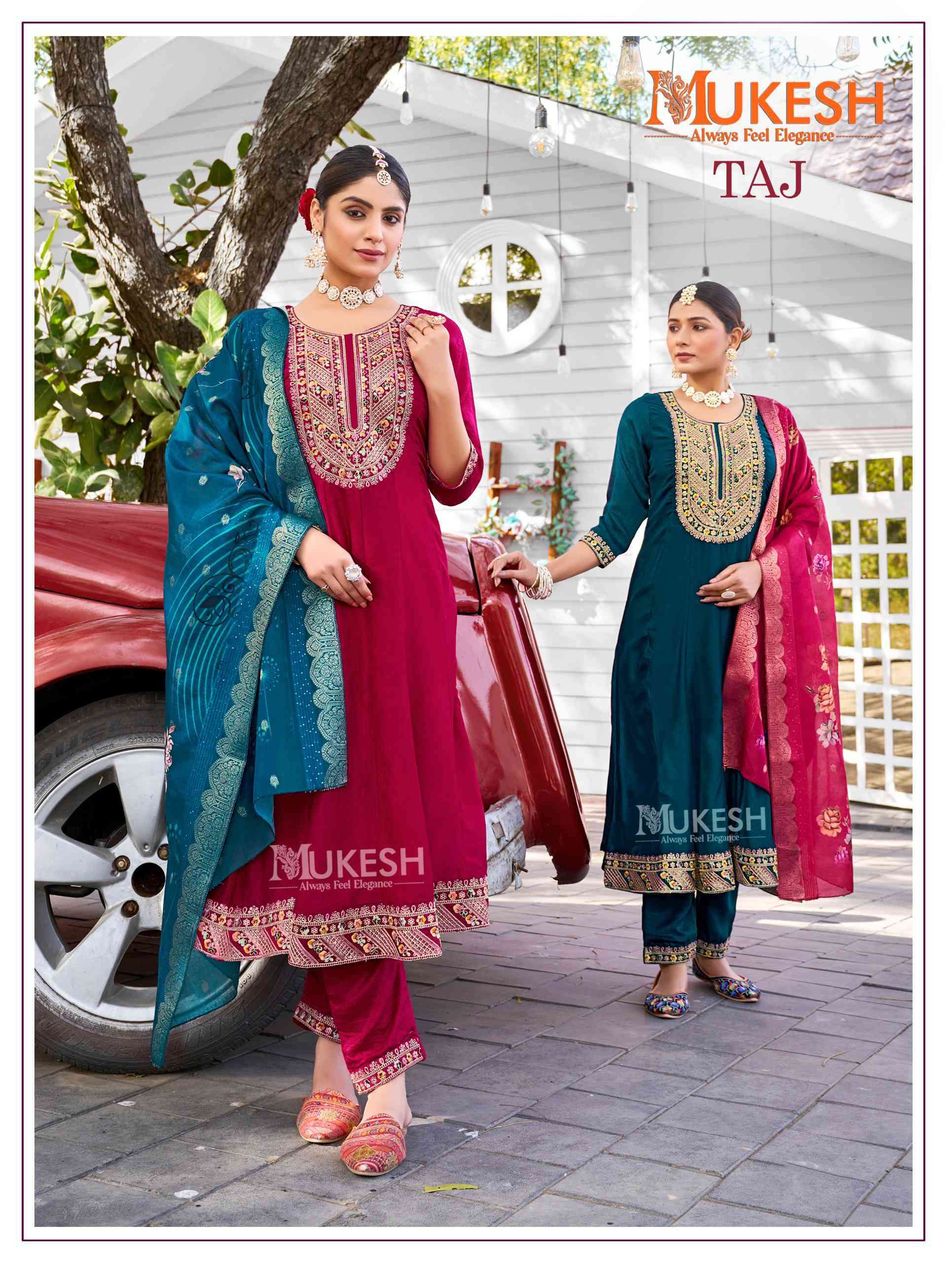 Mukesh Taj Anarkali Kurti Bottom Dupatta Set New Collection view 13