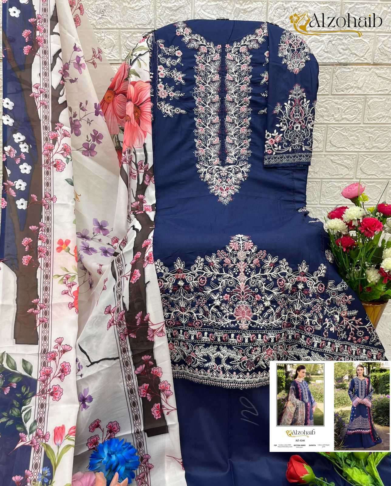 Alzohaib Fatima Nx Vol 1 Cotton Printed Pakistani Suit view 7
