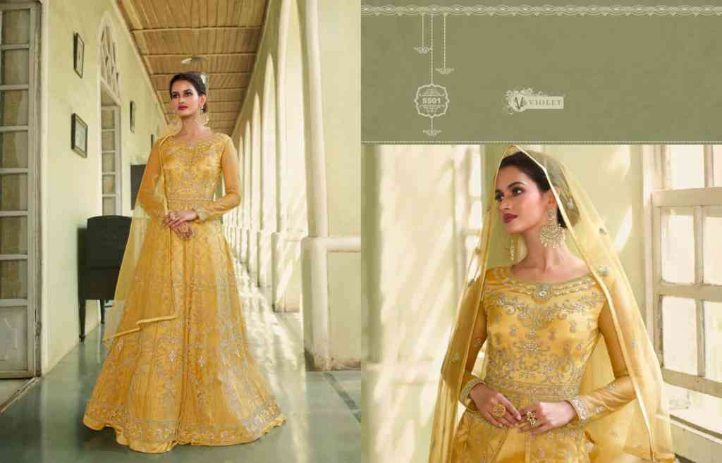 Swagat Violet Designer Anarkali Gown view 11