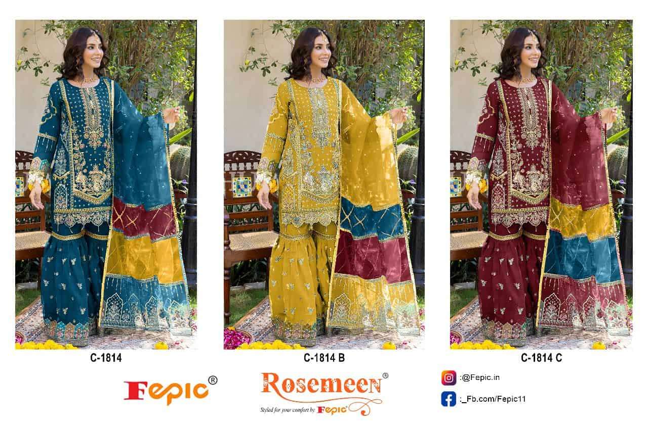 Fepic C 1814 Colors Pakistani Festive Wear Style Designer Suit Wholesalers view 7