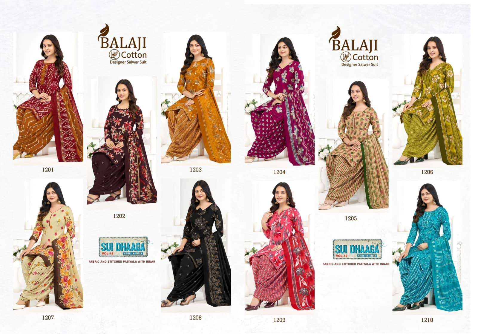 Balaji Cotton Sui Dhaaga Vol 12 Unstitch Cotton Suit view 9