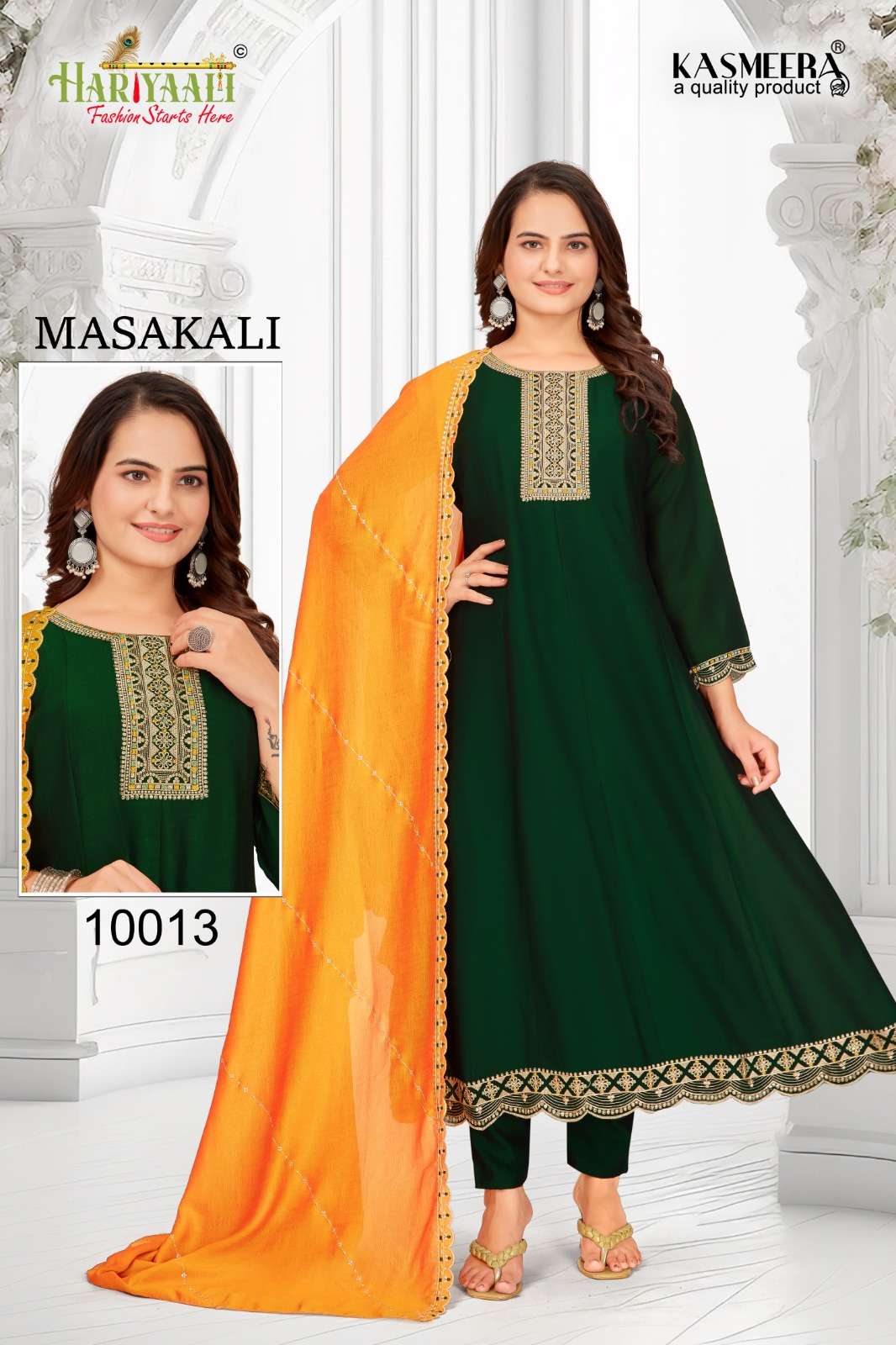 Hariyaali Masakali Kali Pattern Readymade Suits Designs view 4
