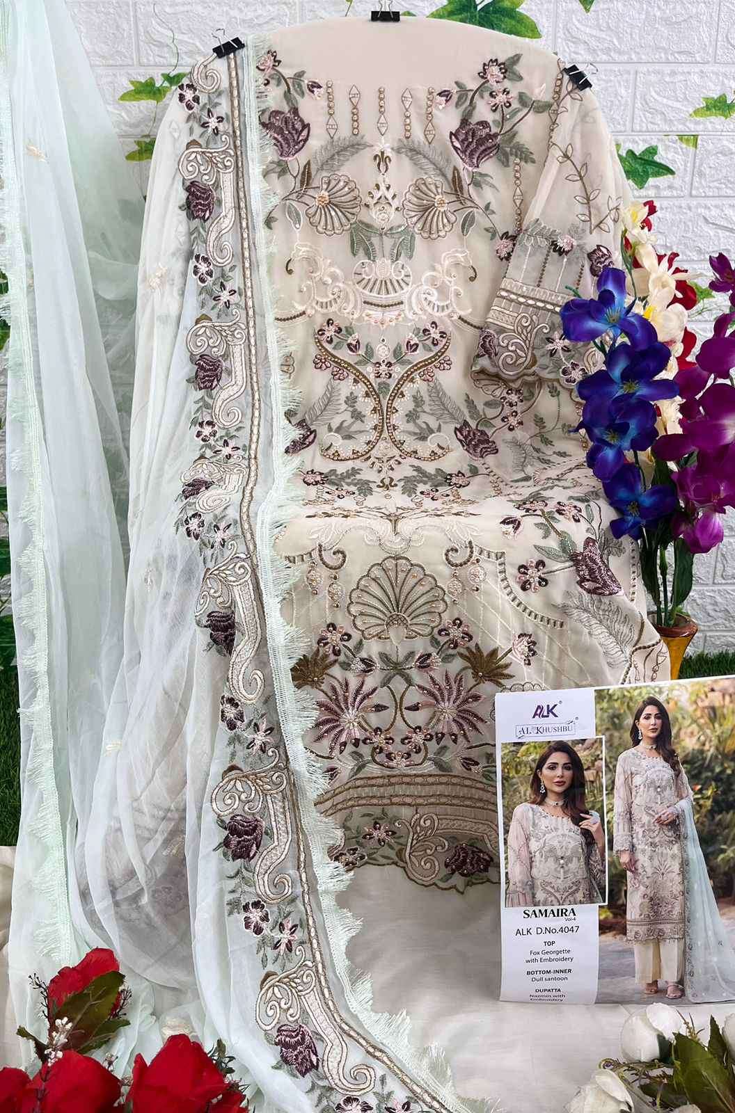 Al Khushbu Samaira Vol 4 Heavy Work Pakistani Suit New Collection view 7