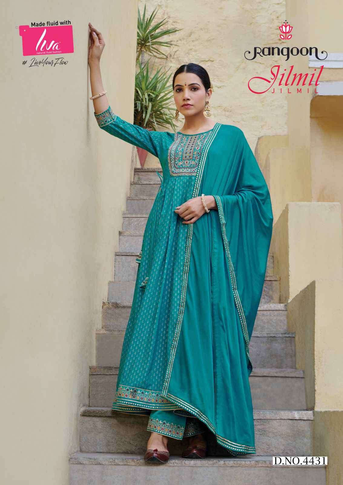 Rangoon Jilmil Festive Wear Stylish Anarkali Suit New Designs view 3