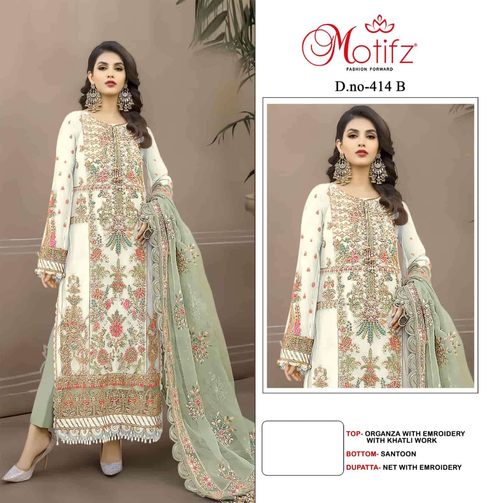 Motifz 414 Colors Wedding Wear Style Heavy Designer Pakistani Suit Wholesares