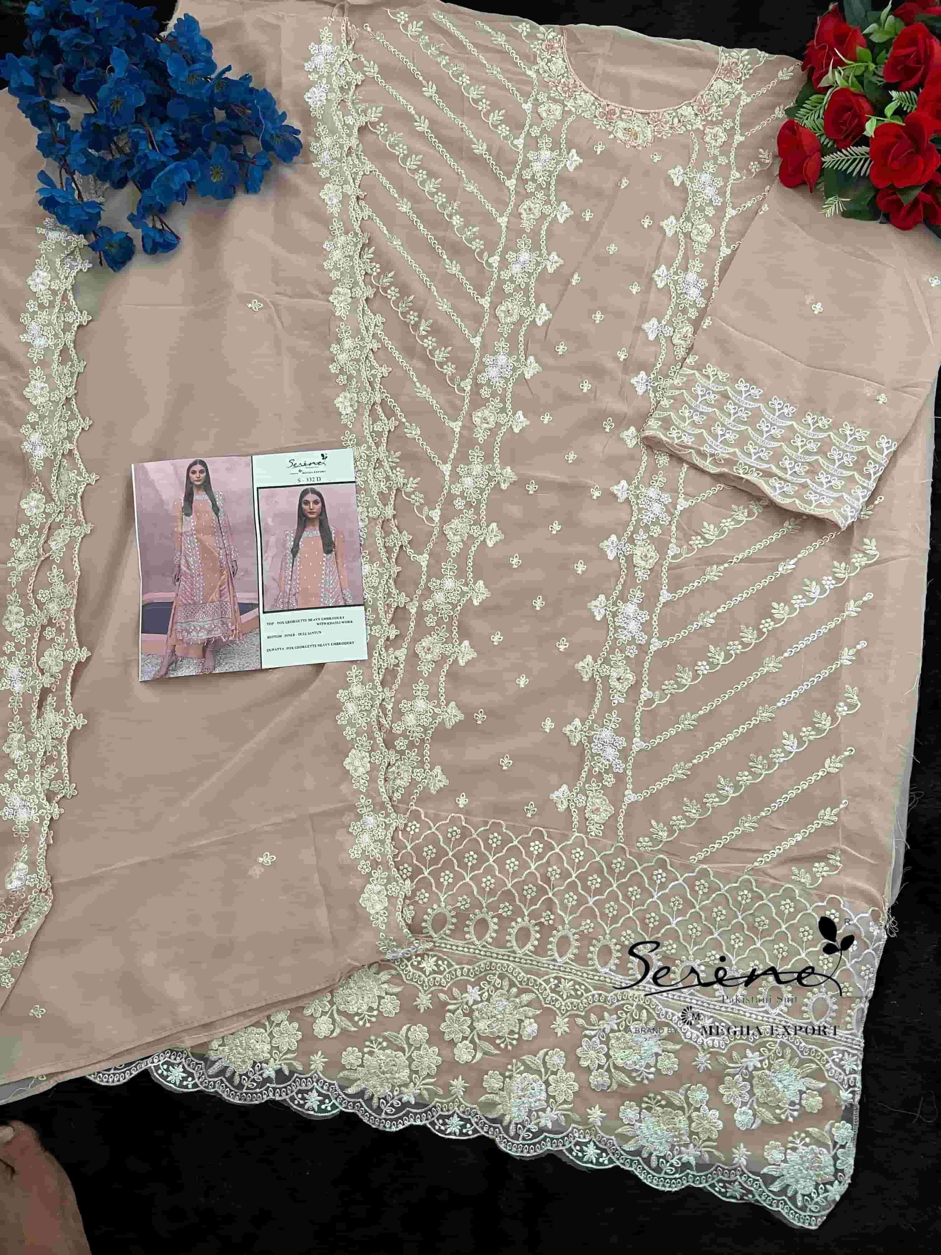 Serine S 332 D Pakistani Style Georgette Embroidered Salwar Suit Ensemble view 3