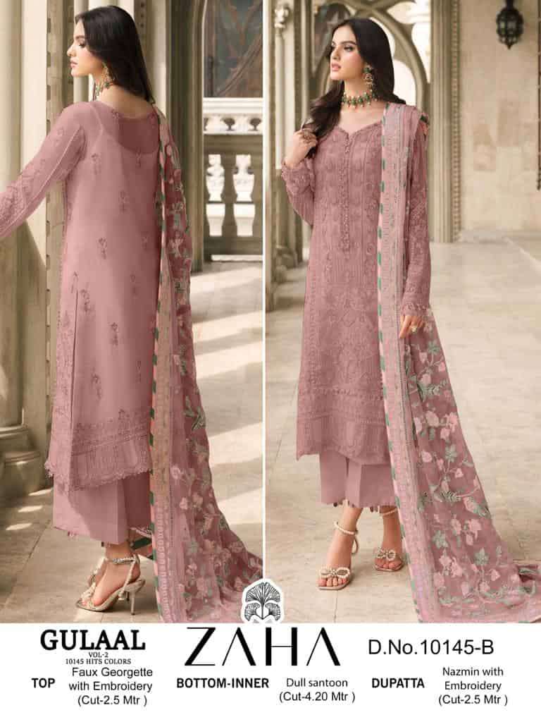 Zaha Gulaal Vol 1 10145 Colors Pakistani Festive Wear Style Designer Suit Exporter view 3