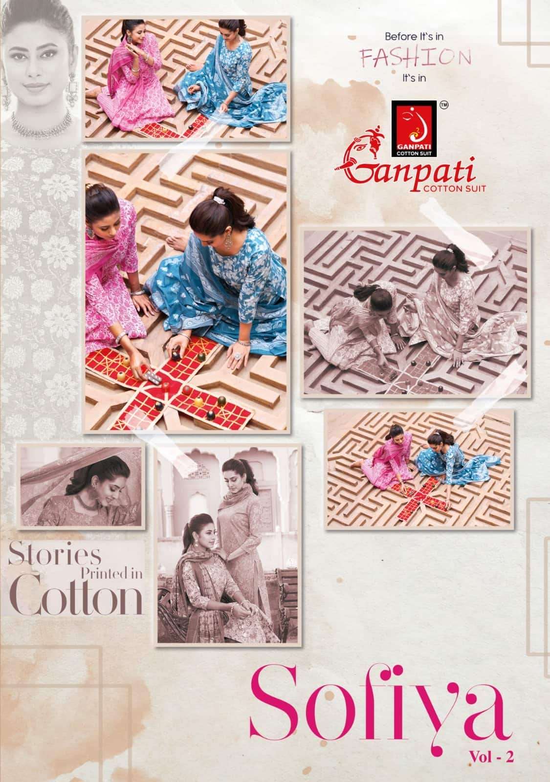 Ganpati Sofiya Vol 2 Unstitch Cotton Ladies Dress Catalog view 8