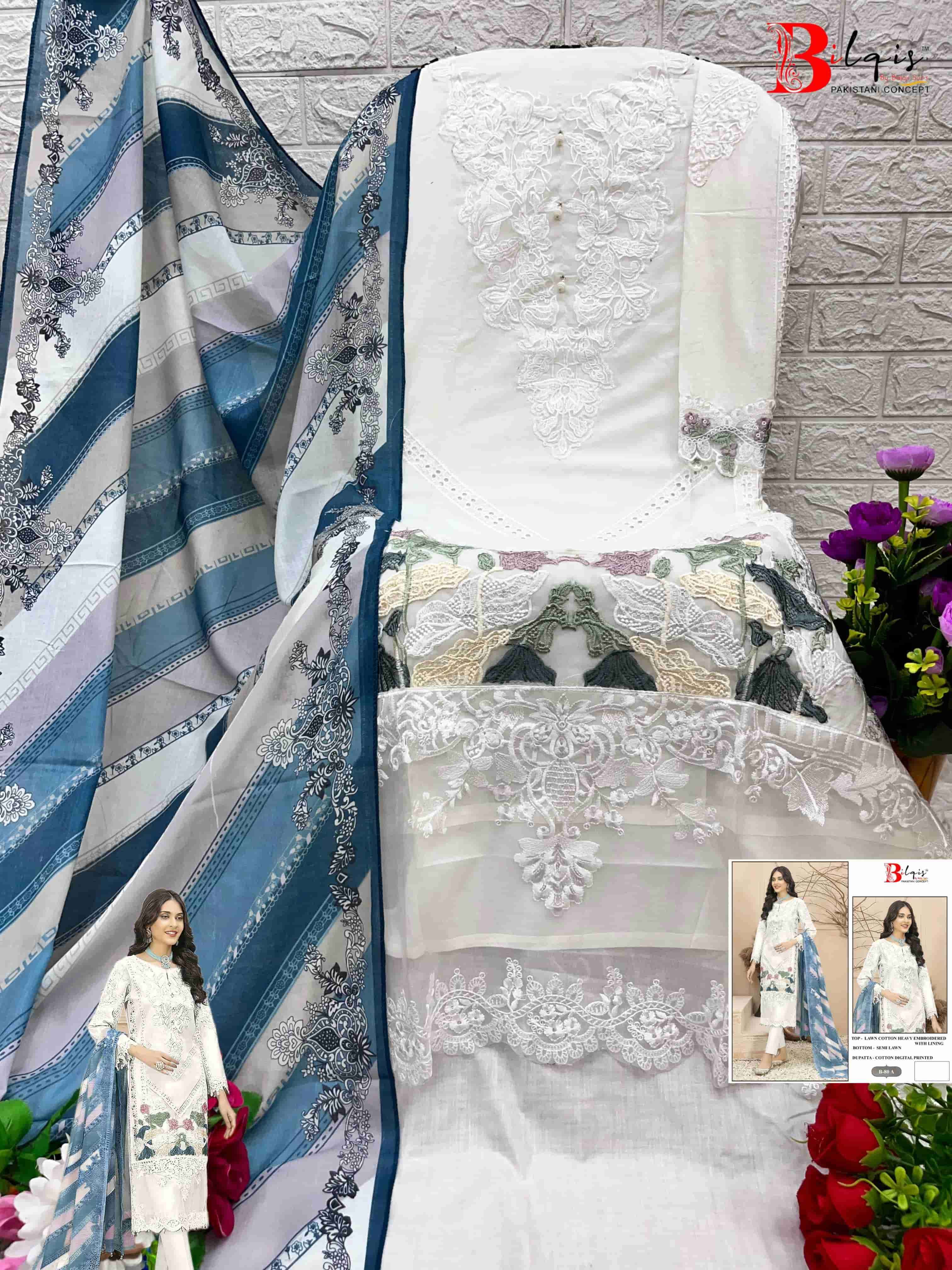 Bilqish B 80 Colors Pakistani Designer Cotton Embroidered salwar Suit Exporter view 9
