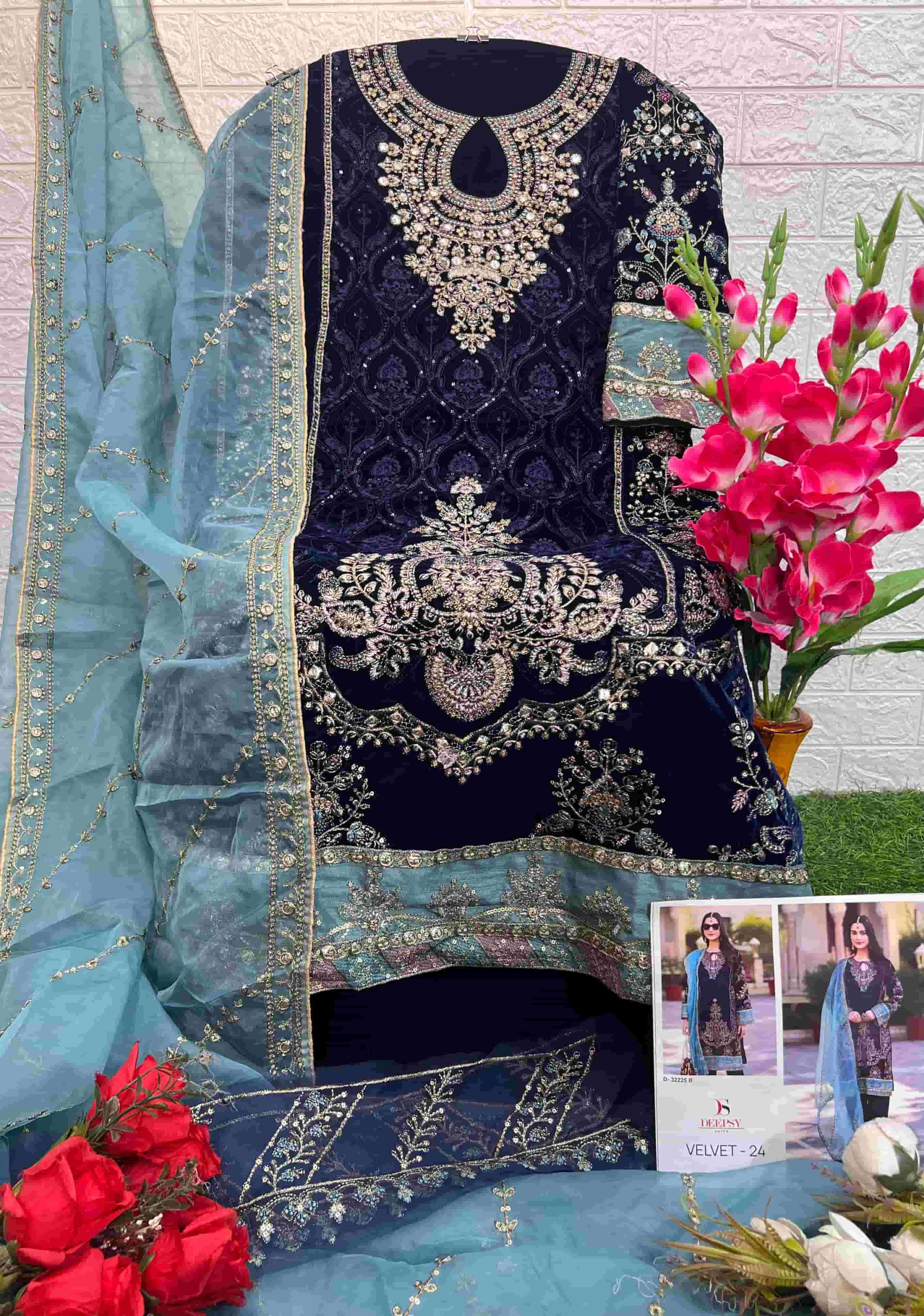 Deepsy D 32225 B Winter Wear Style Designer Embroidered Suit Enemble view 2