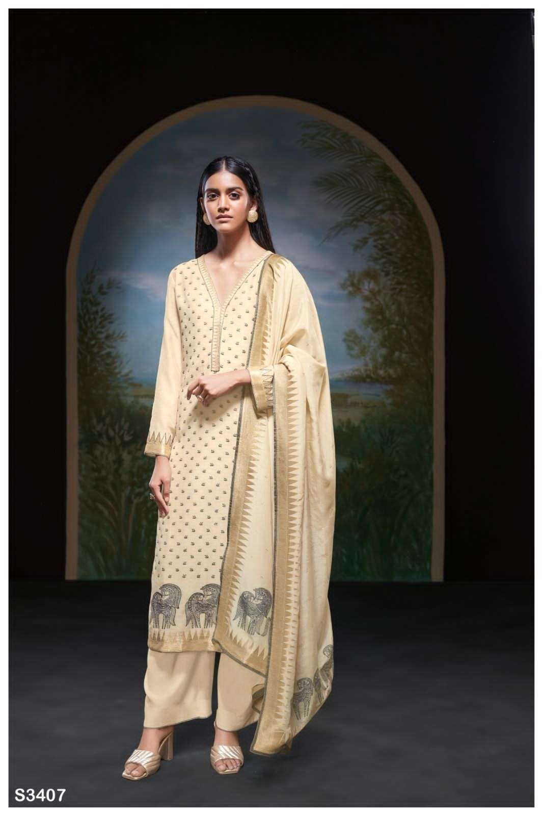 Ganga Olivia 3407 Designer Silk Salwar Suit Latest Design at Best Price view 3