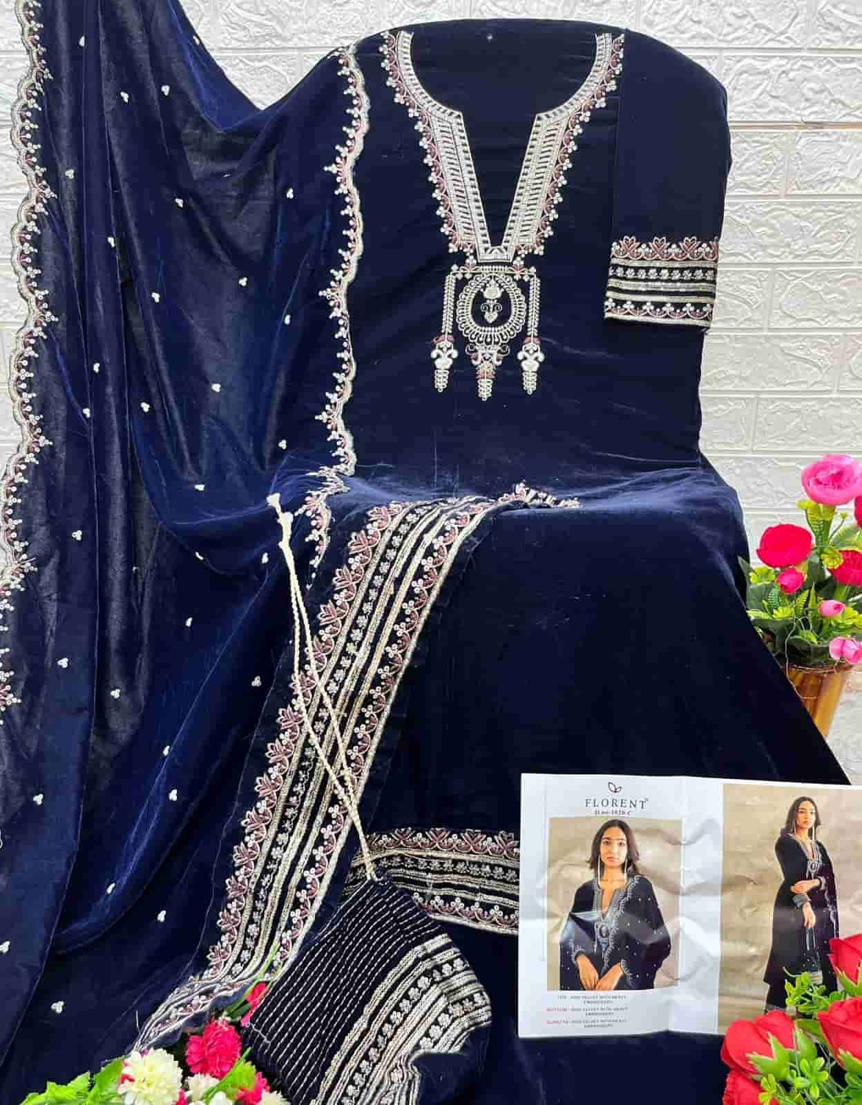 Florent 1020 Colors Pakistani Style Designer Velvet Salwar Suit Wholesalers view 7