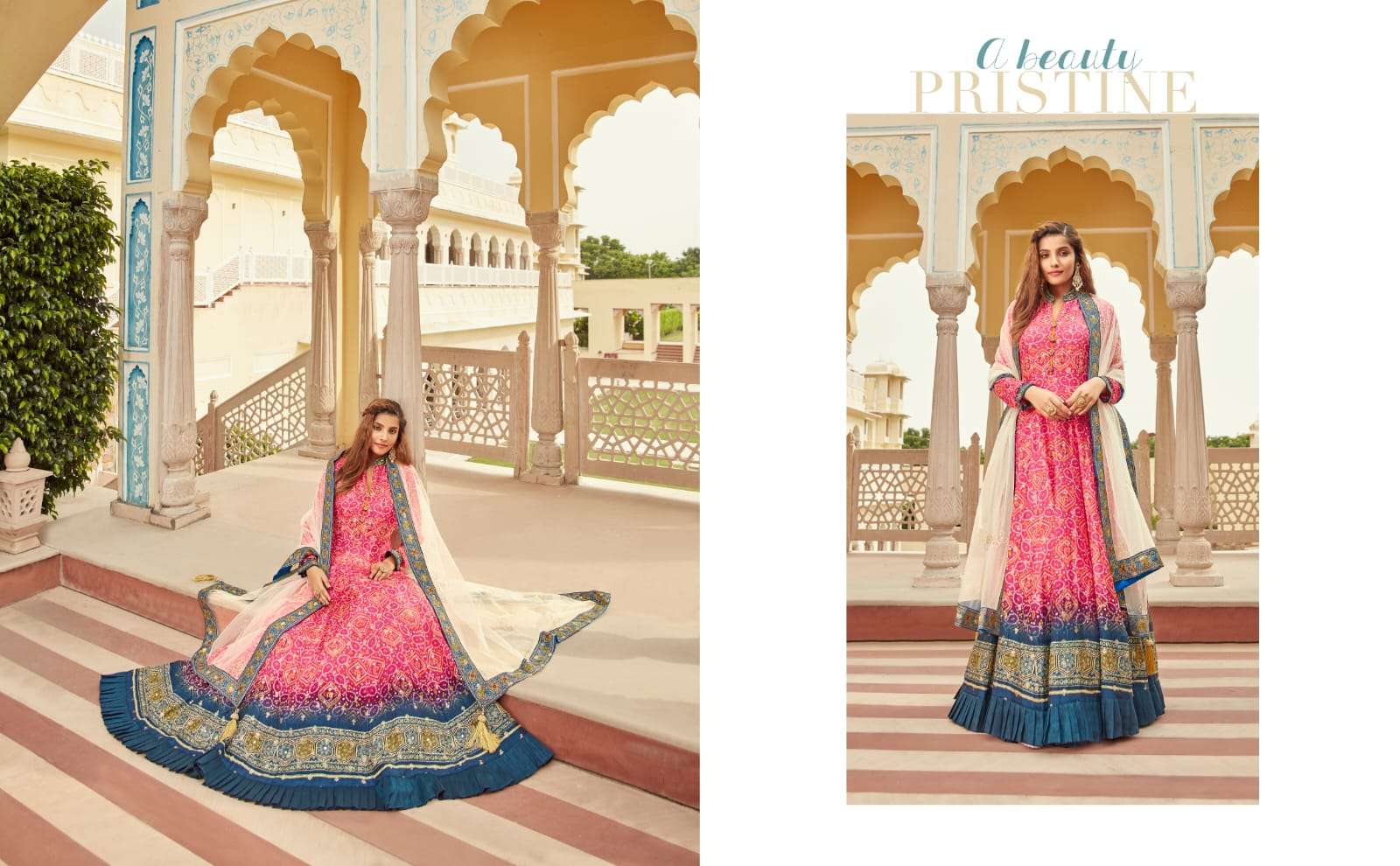 Virasat Gajgamini Latest Designer Gown Dupatta Set Partywear Collection view 10