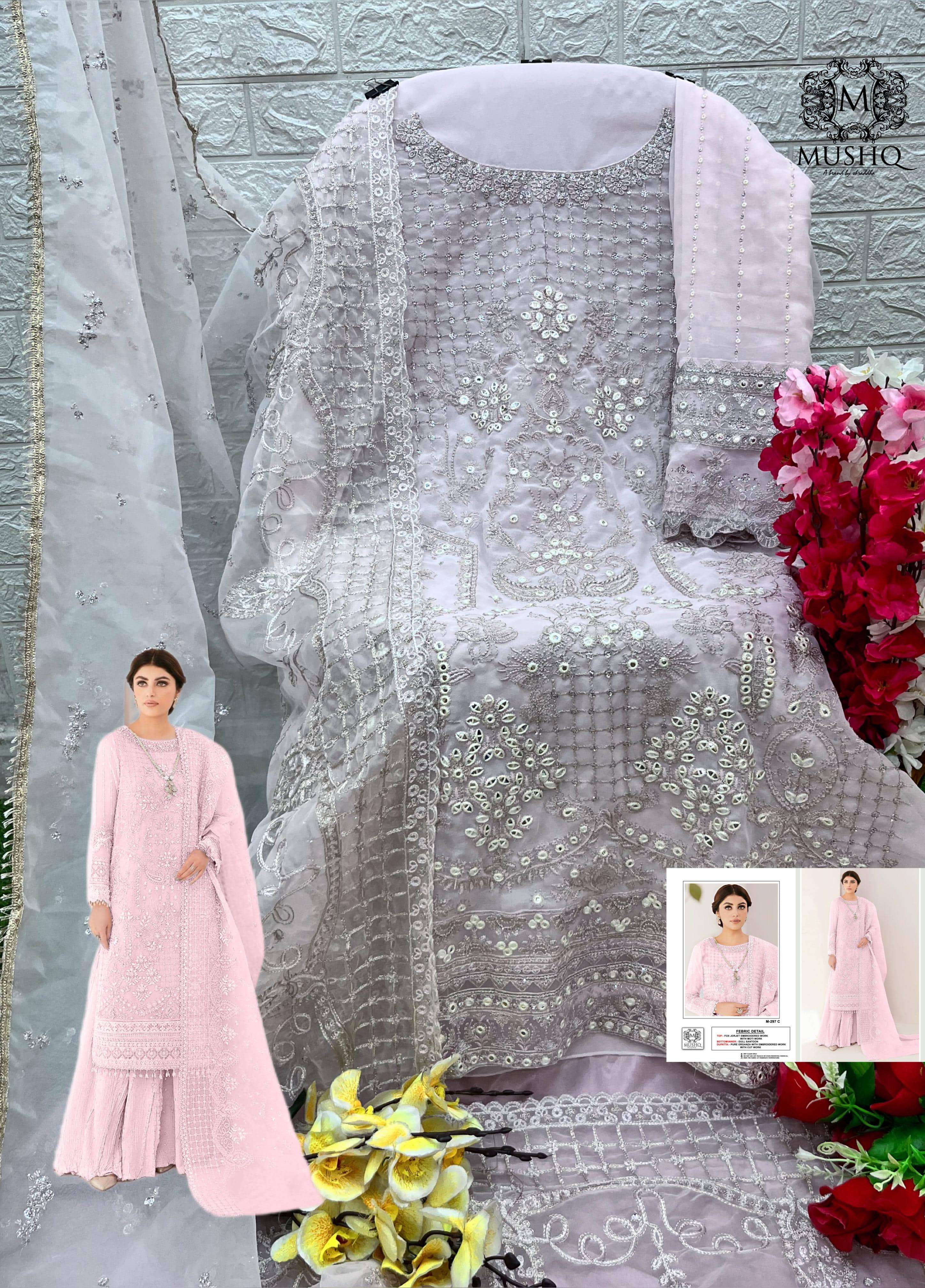 Mushq M 297 Colors Festive Wear Style Pakistani Designer Salwar Suit Wholesalers view 8