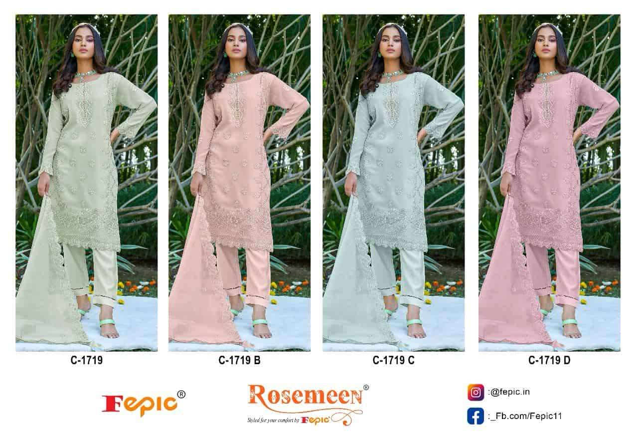 Fepic C 1719 Colors Pakistani Festive Wear Style Latest Designer Suit Wholesalers view 5