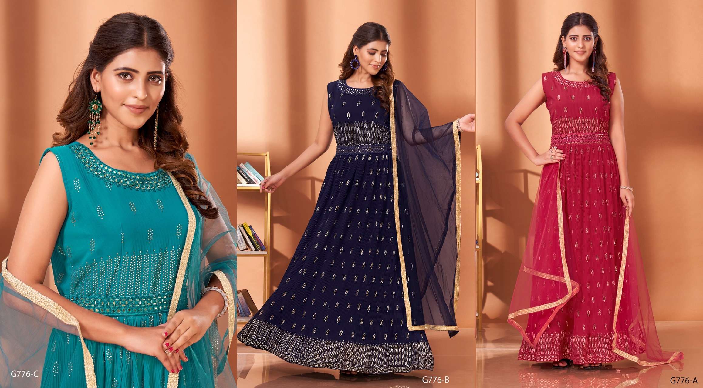 Amoha Trends G776 Ready to Wear party Wear Gown view 4