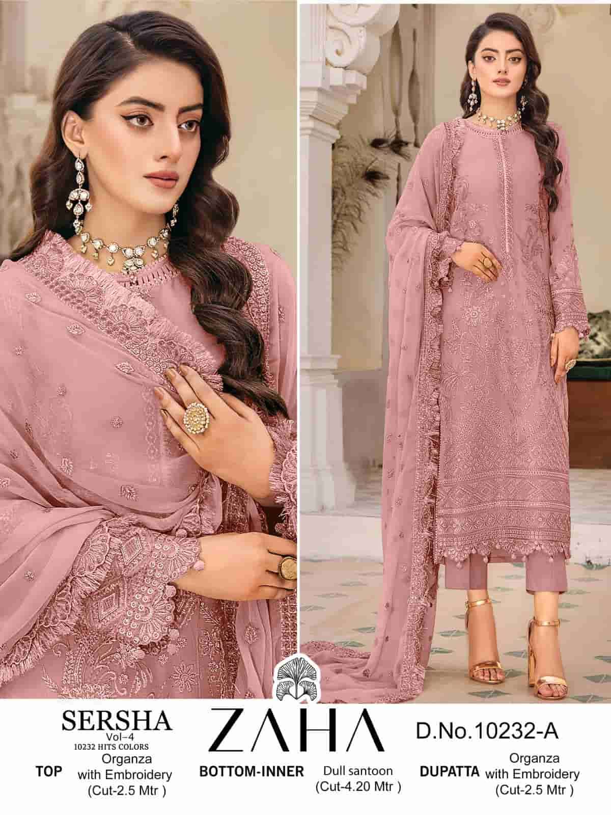 Zaha Sersha Vol 4 10232 Hits Colors Pakistani Festive Wear Style Salwar Suit view 3