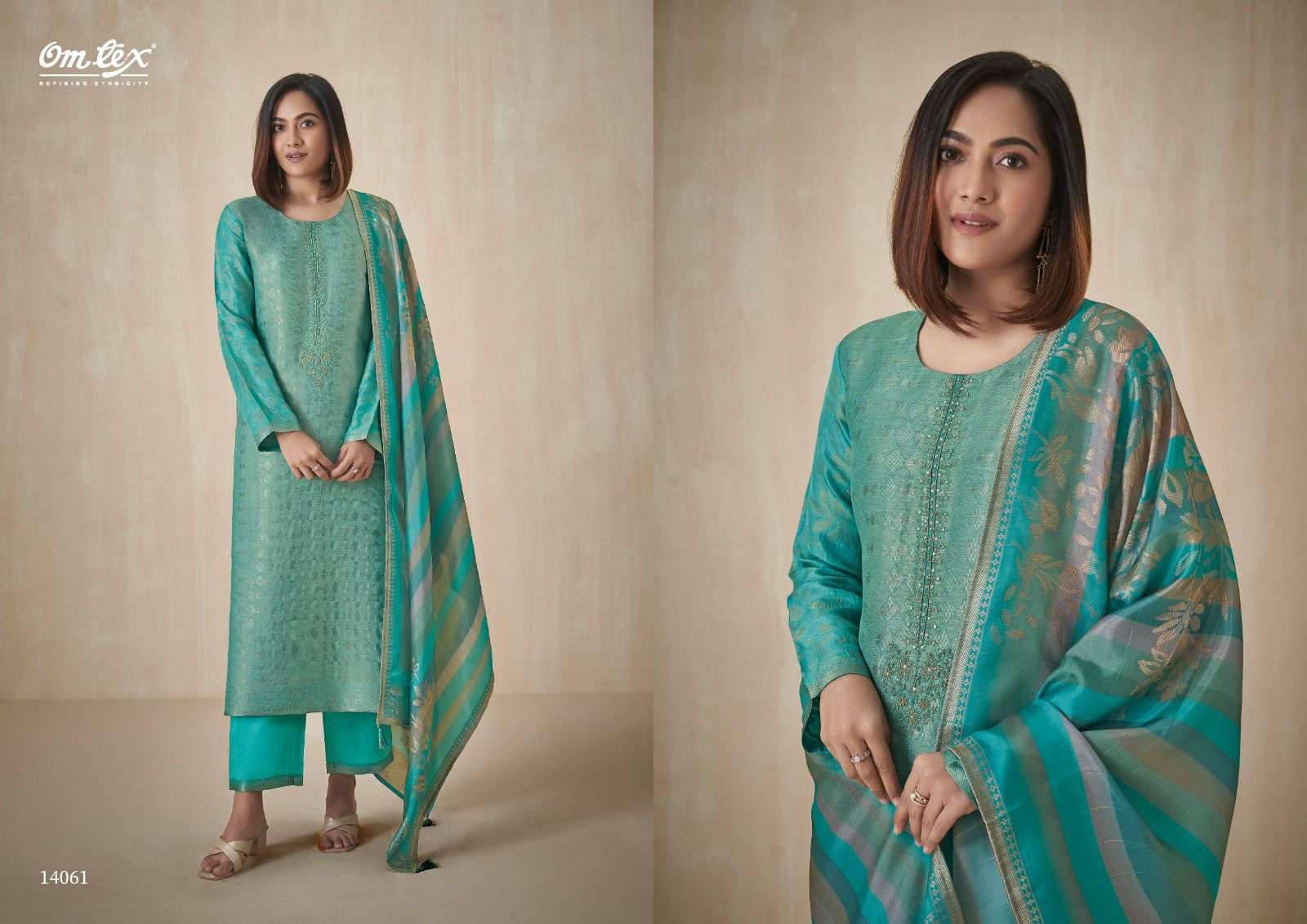 Omtex Kirat Exclusive Jacquard Designer Suit Latest Collection view 3