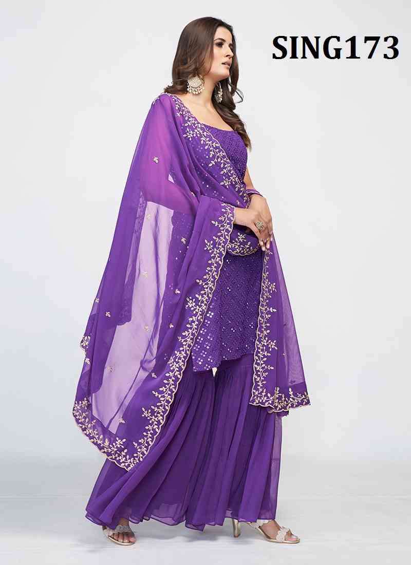 Arya Sing173 Designer Partywear Sharara Dress New Collection view 3