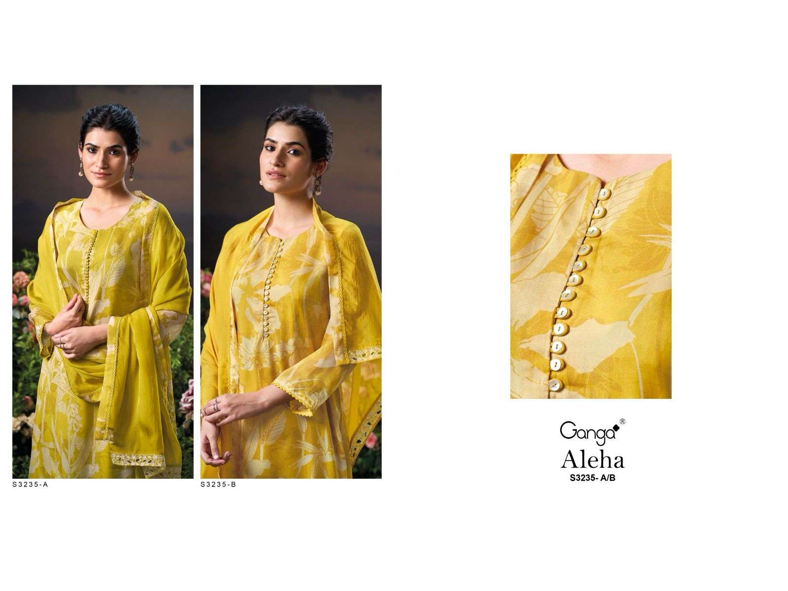 Ganga Fashion Aleha 3235 Exclusive Organza Silk Latest Suits view 4