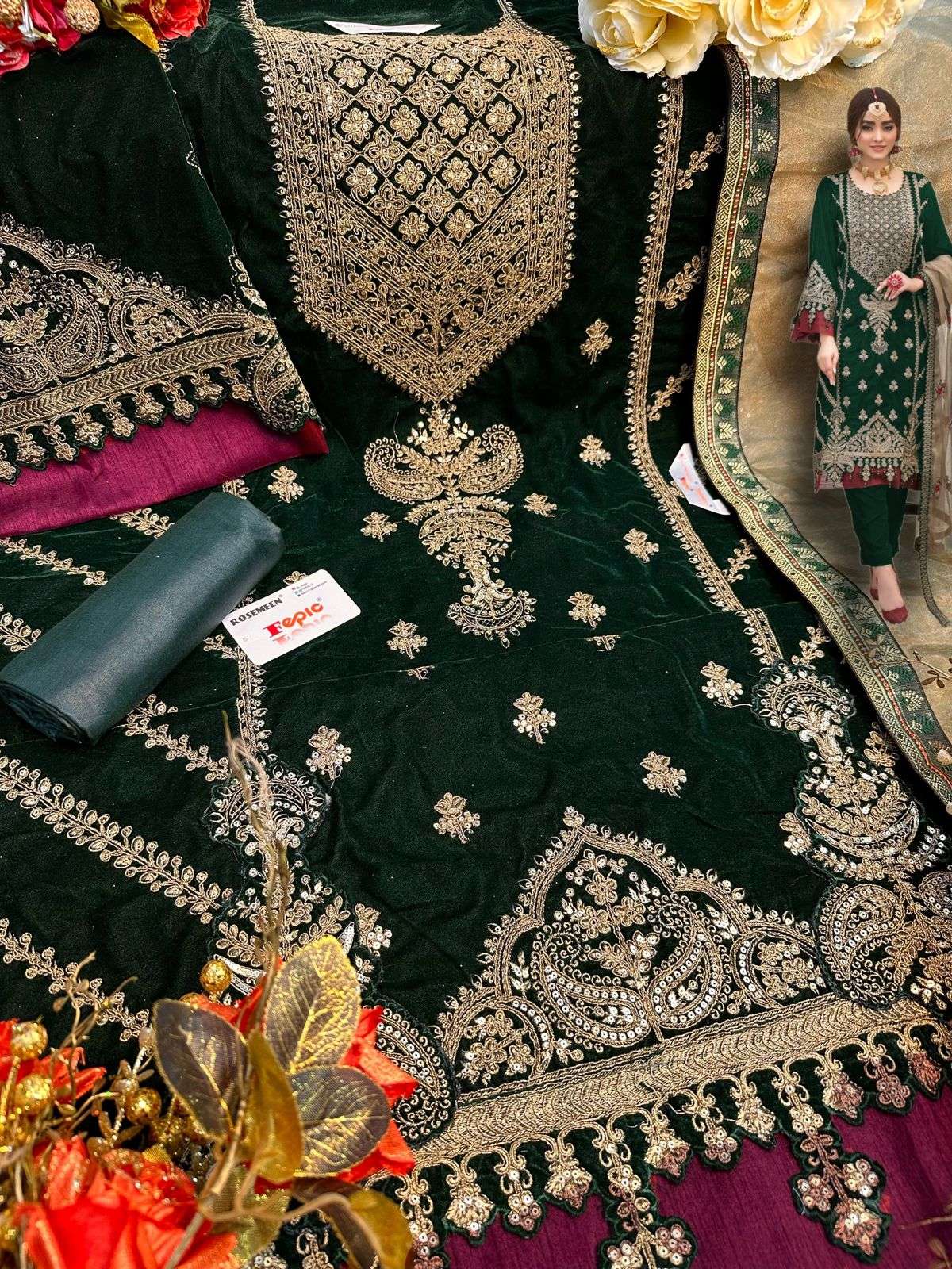 Fepic Rosemeen Embroidered Velvet Pakistani Suit view 2