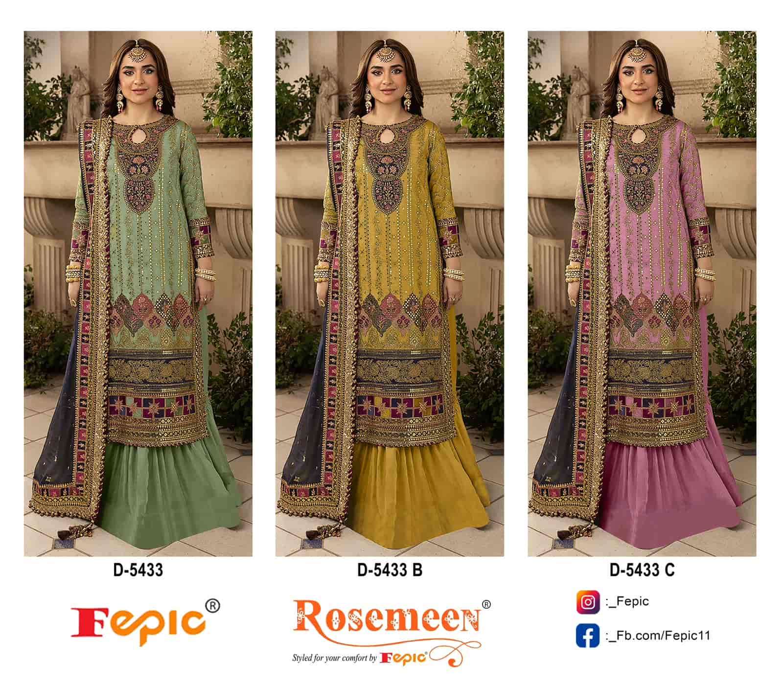 Fepic D 5433 Colors Pakistani Festive Wear Style Heavy Designer Suit Wholesalers view 4
