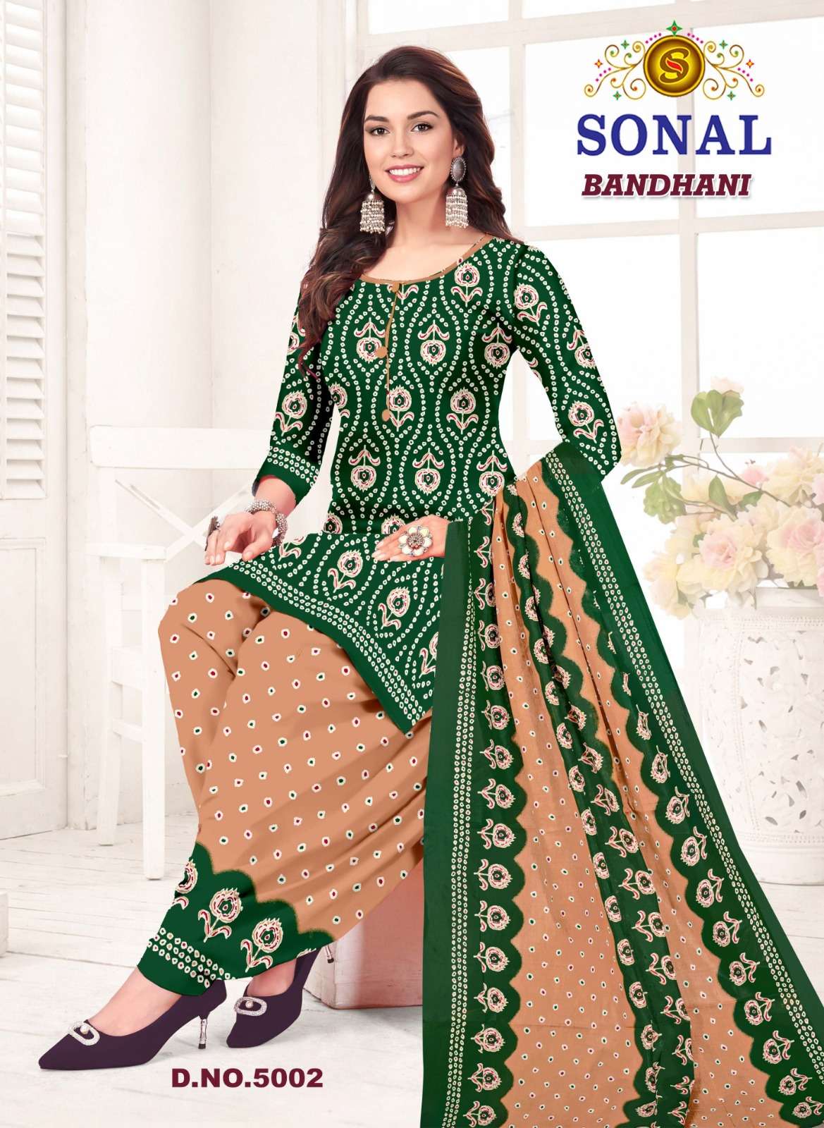 Sonal Textile Bandhani Vol 5 Bandhani Print Cotton Dress Material Wholealers view 4