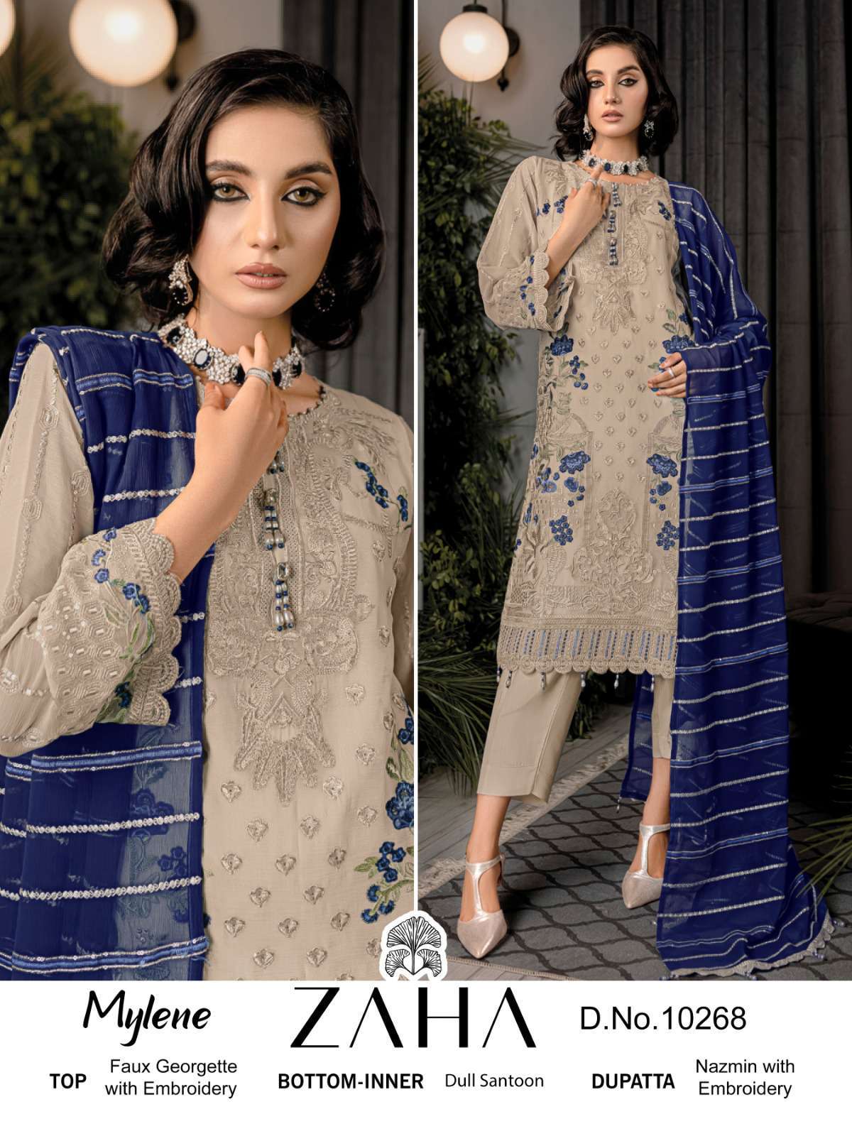 Zaha Mylene Vol 1 10267 To 10269 Designer Pakistani Georgette Suit view 2