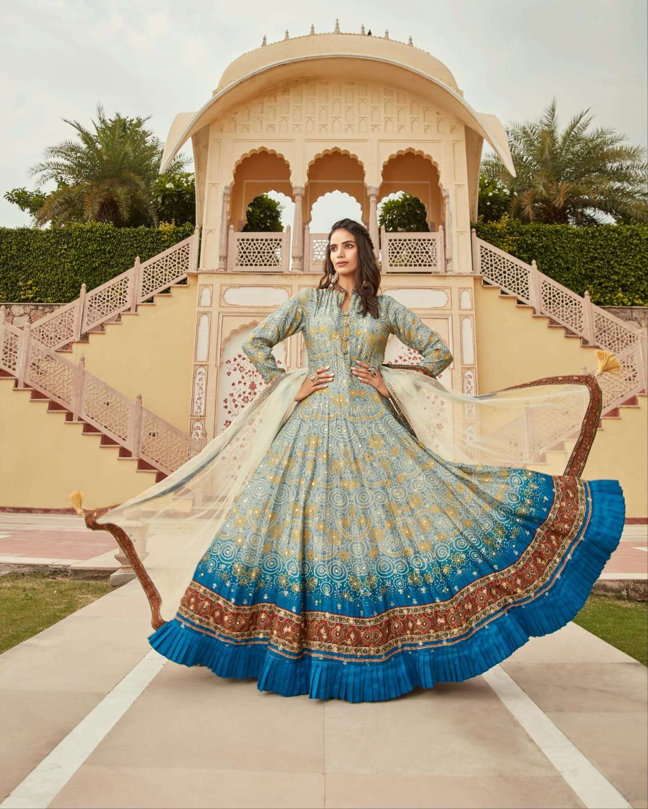 Virasat Gajgamini Latest Designer Gown Dupatta Set Partywear Collection view 17