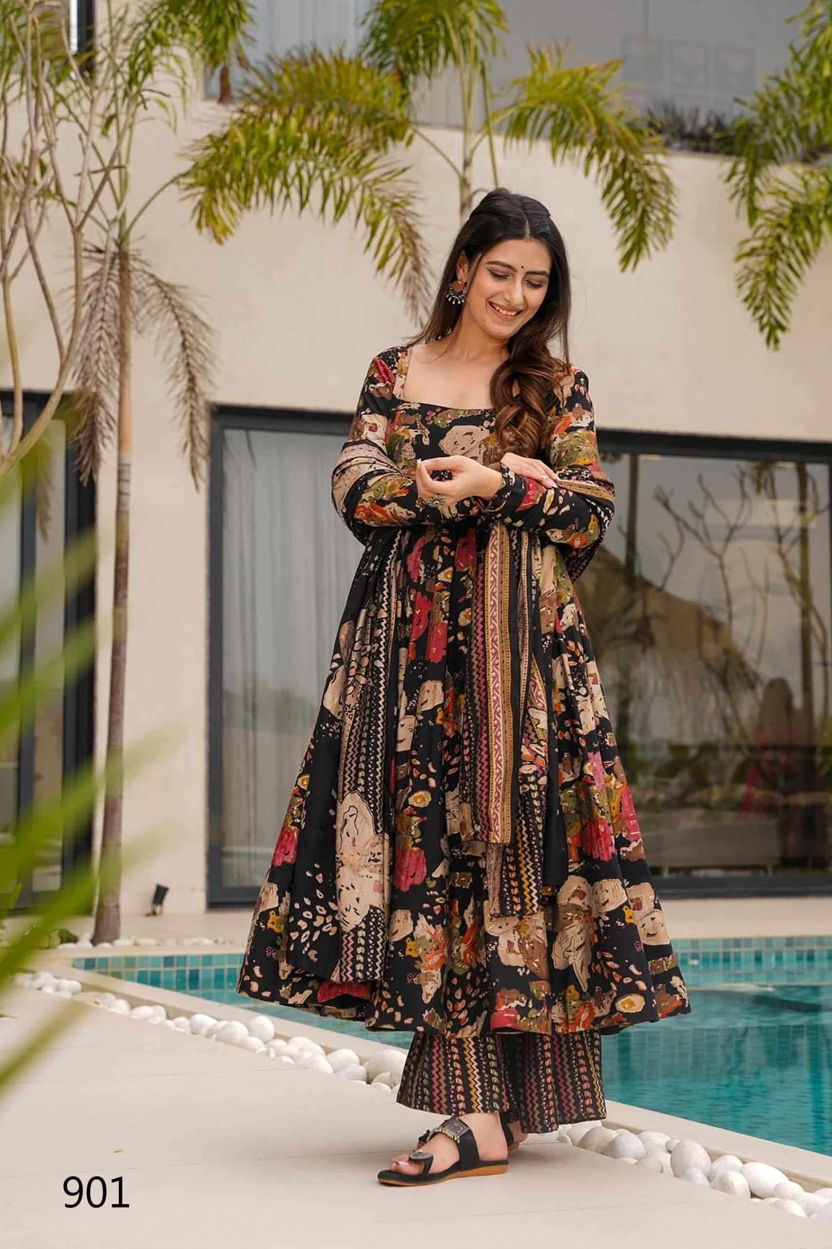 Lucaya Clora Vol 9 901 TO 907 Long Kurti Bottom Dupatta Collection Exploter view 3
