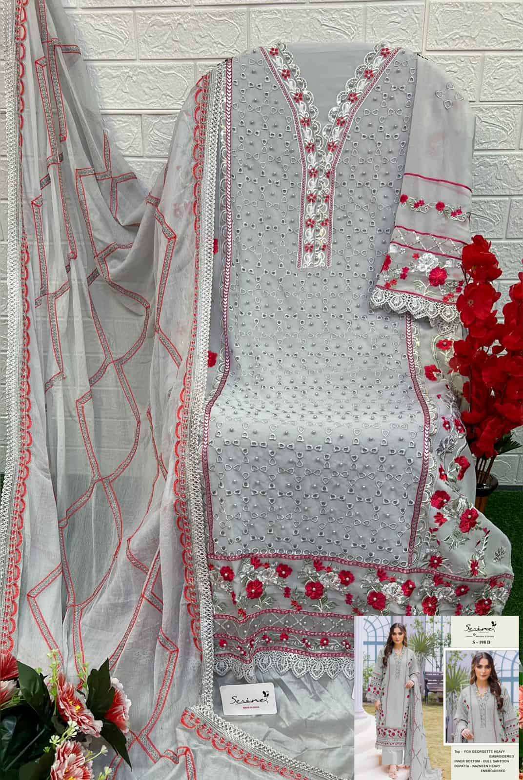 Serine S 198 Colors Pakistani Style Heavy Designer Festive Wear Salwar Suit view 7