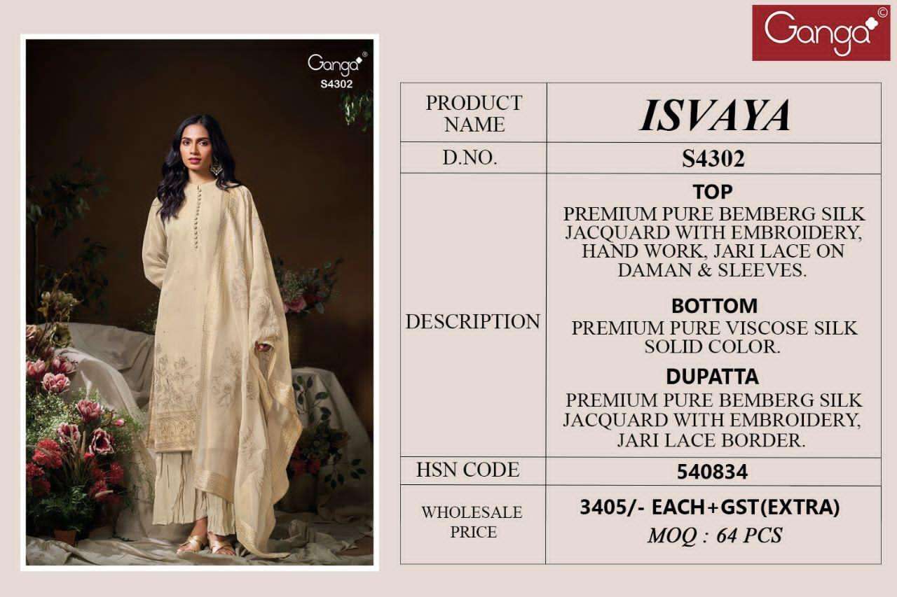 Ganga Fashion Isvaya 4302 Pure Bemberg Silk Designer Dress Collection view 2