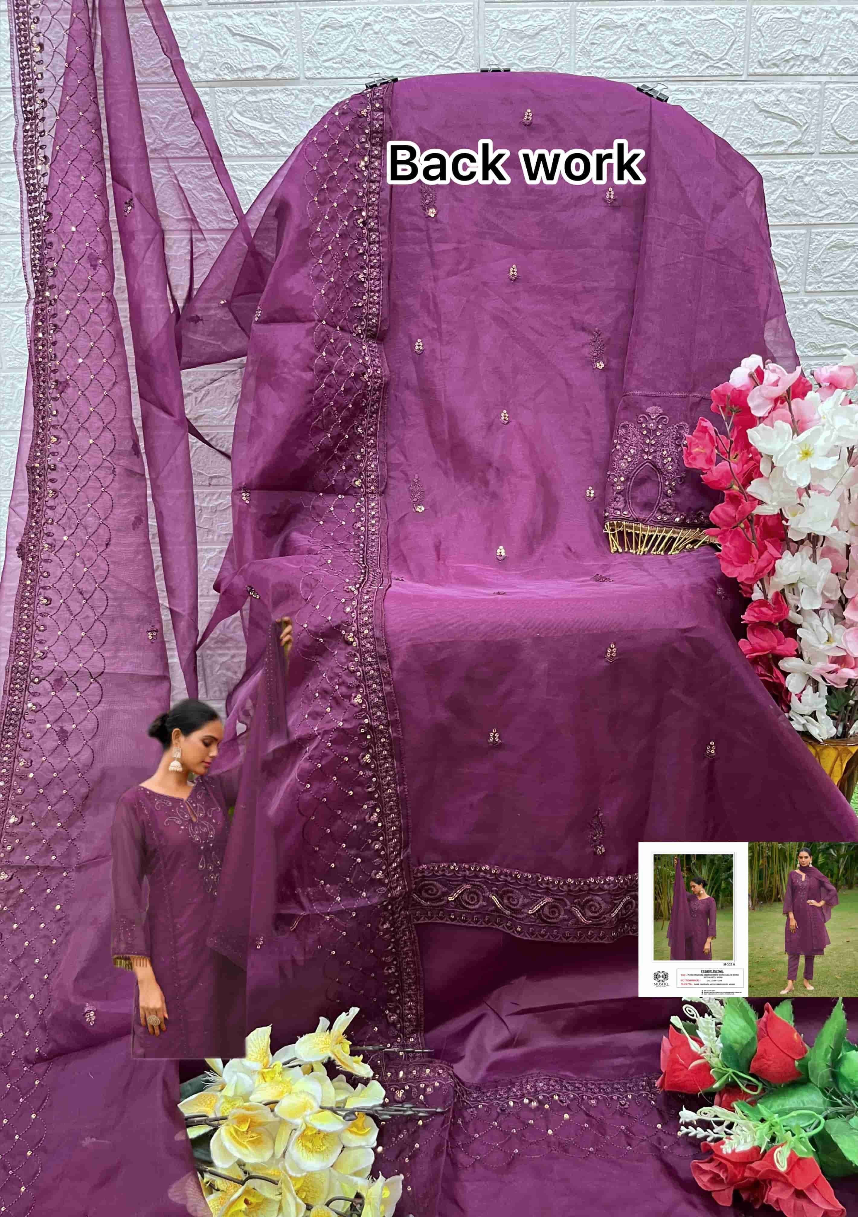 Mushq M 303 Colors Pakistani Fancy Designer Embroidered Salwar Suit Wholesalers view 10