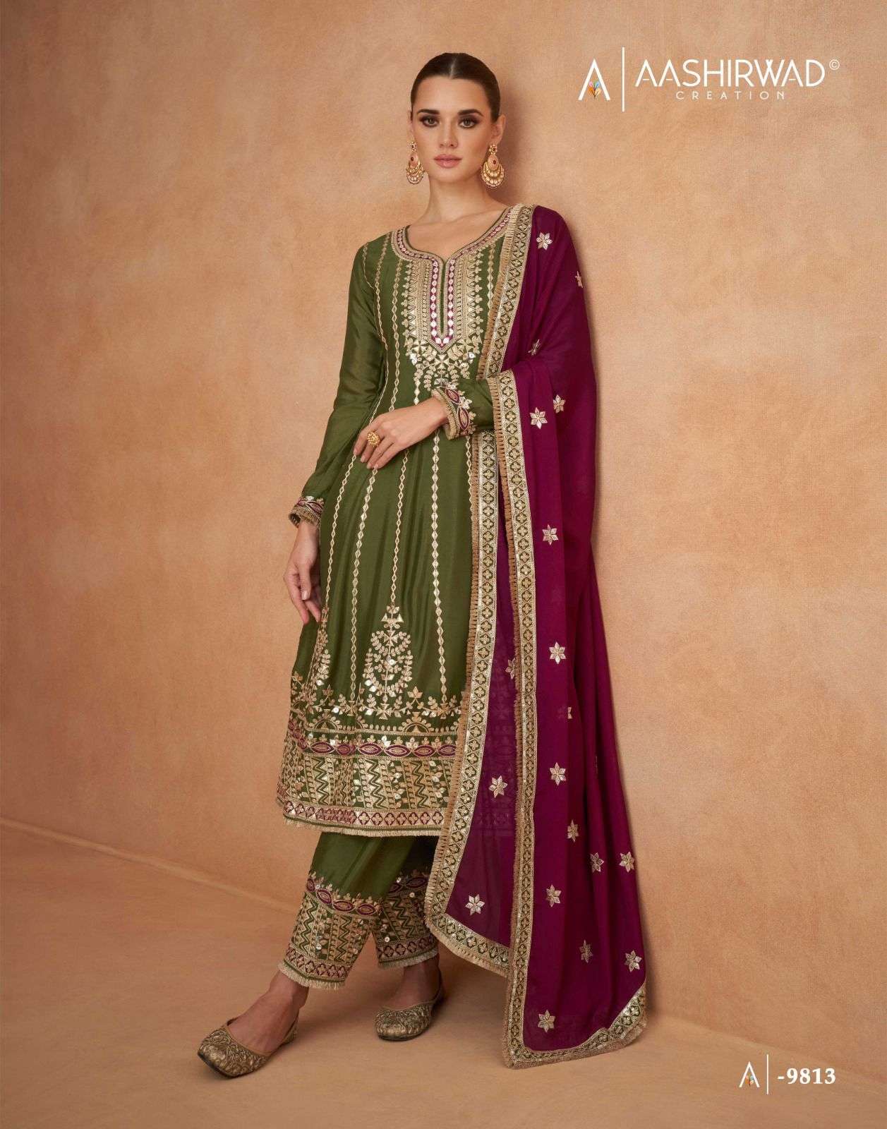 Aashirwad Gulkand Veeda Readymade Designer Wedding Suit Latest Collection view 3