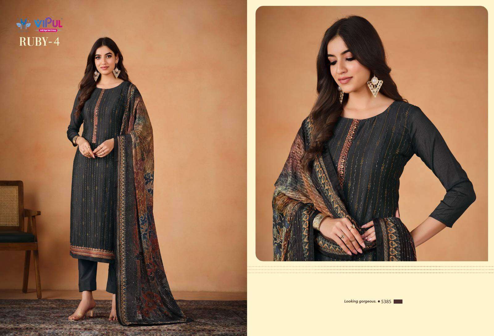 Vipul Ruby Vol 4 Fancy Straight Designs Festive Wear Dress Catalog Exporter view 13