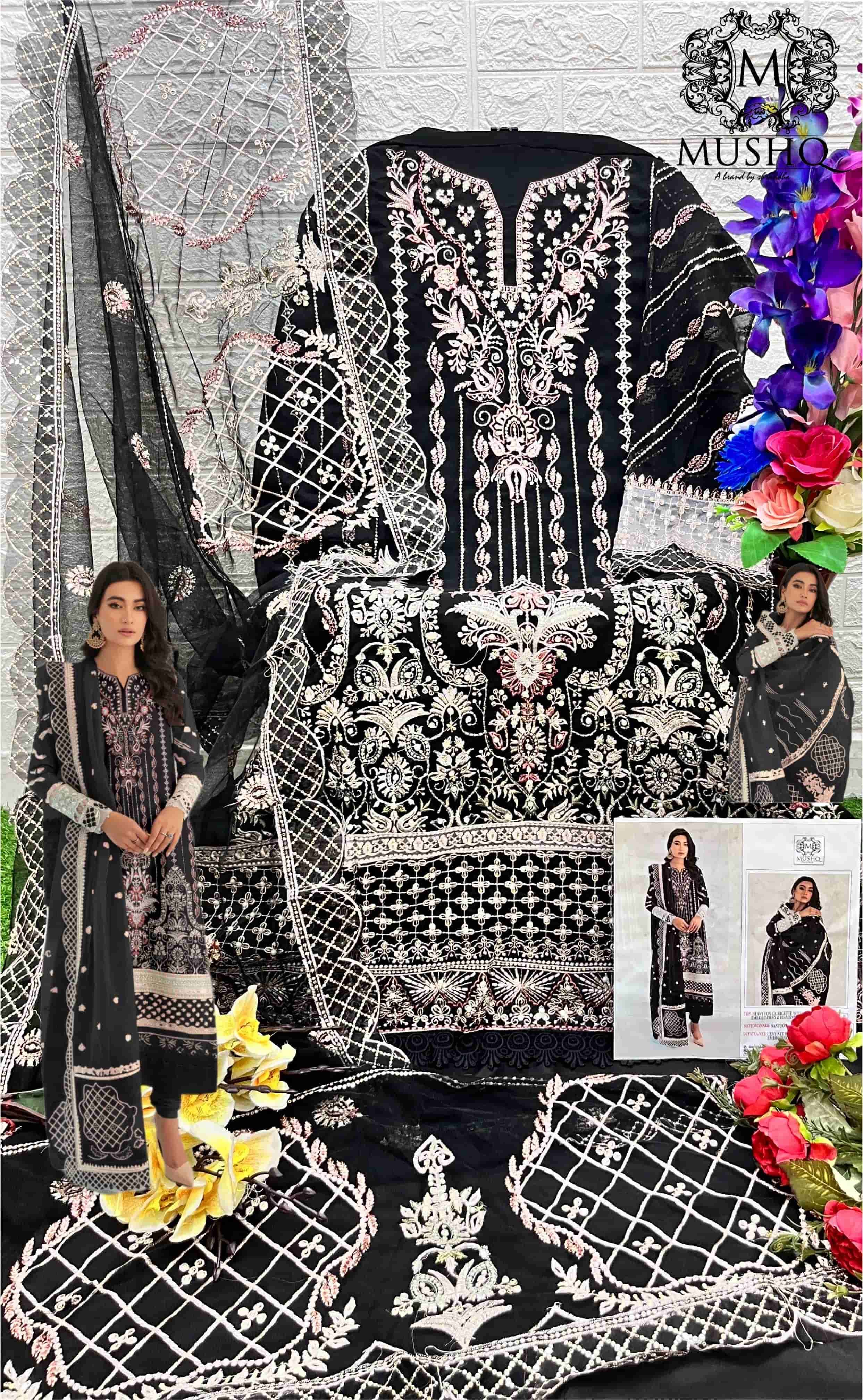 Mushq M 185 Colors Pakistani Festive Wear Style Designer Salwar Suit view 6